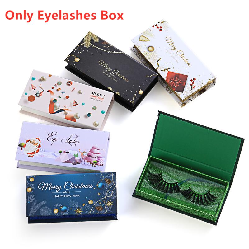 

Christmas Style Empty Box for Packaging Eyelashes Portable Paper Eyelash Storage Case Lash Container Makeup Eyelashes Organizer