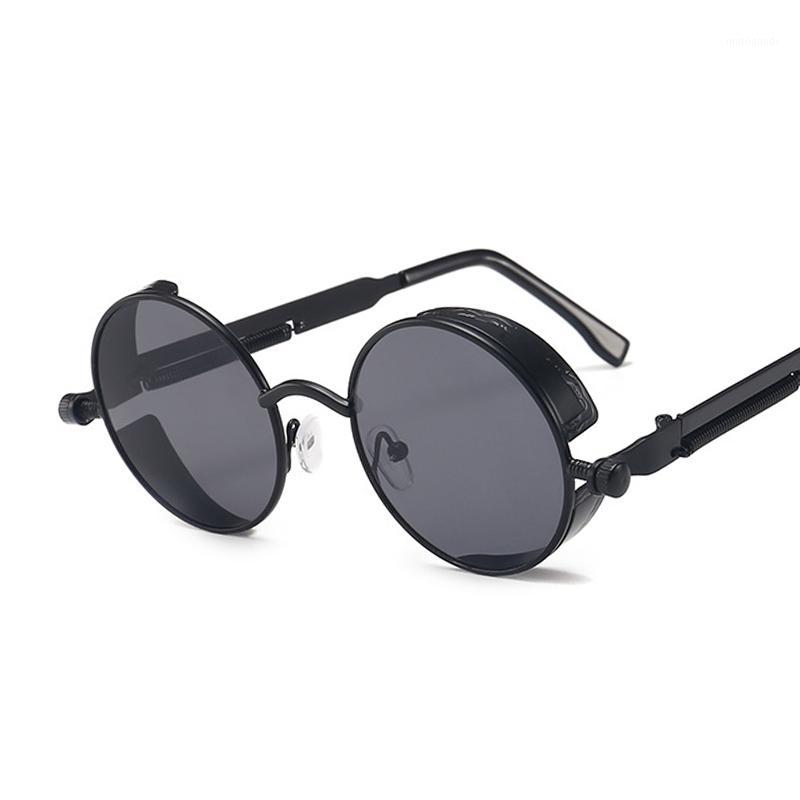 

Classic Gothic Steampunk Sunglasses Women Brand Vintage Round Metal Frame Sun Glasses Female Male High Quality UV4001