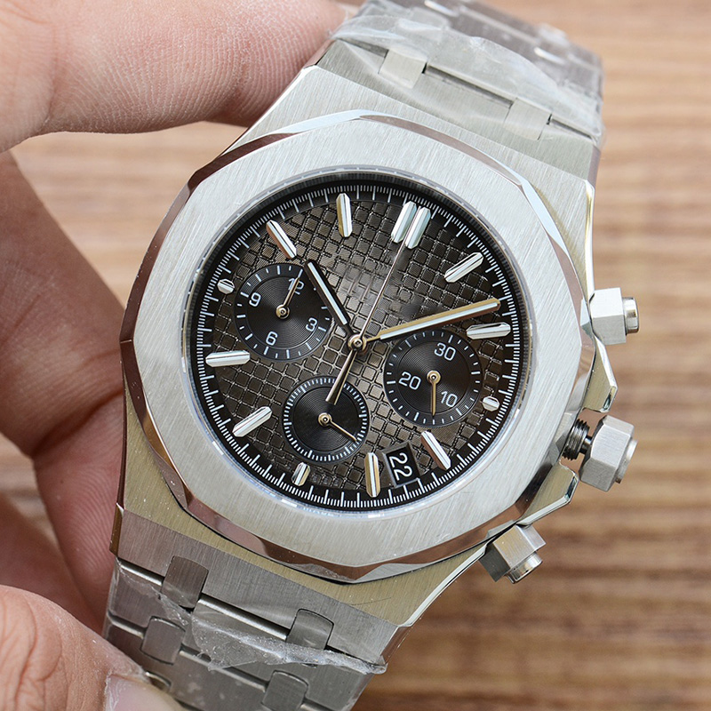 

Classic Mens Watches Quartz Movement Watch 45mm Fashion Business Wristwatches Montre De Luxe Gifts for Men Silver Wristwatch, Customize