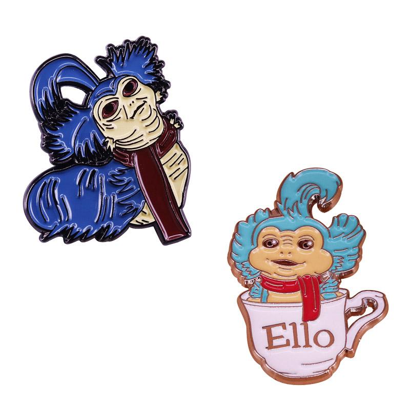 

Labyrinth Ello Pin Cult Classic Movie Mega Fans Badge The friendly worm who invites Sarah in for a nice cup of