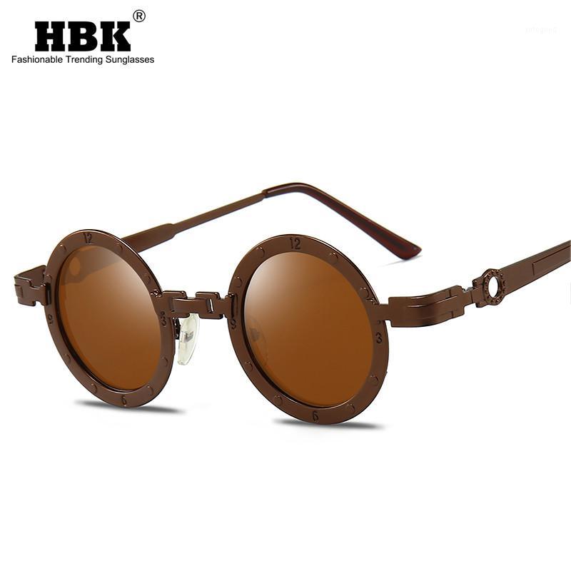 

Sunglasses HBK Retro Round Steampunk Men Gothic Vintage 2021 Style Numbers Metal Frame Women Sun Glasses High Quality UV4001