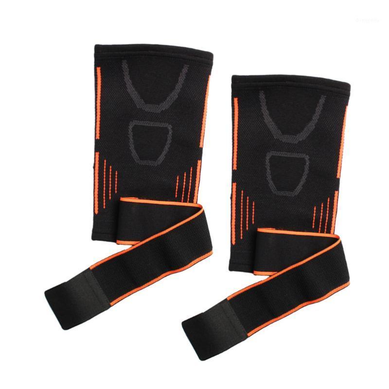 

2pcs Fitness Sports Elbow Protective Breathable Elbow Brace for Riding Biking for Men (Size Black and Orange)1, Black orange