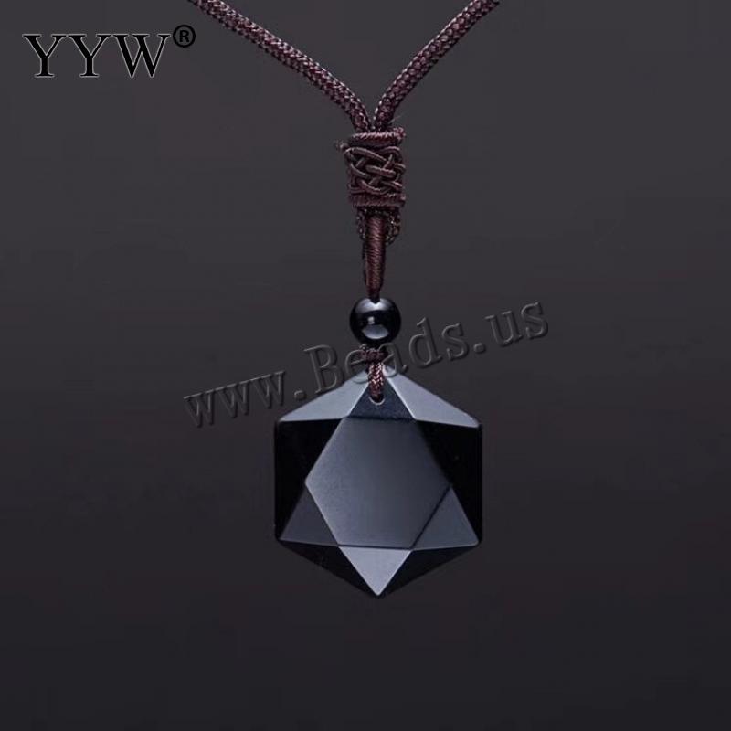 

Pendant Necklaces Black Obsidian Carved Star Stones Rope Necklace Couple Powerful Energy Jewelry