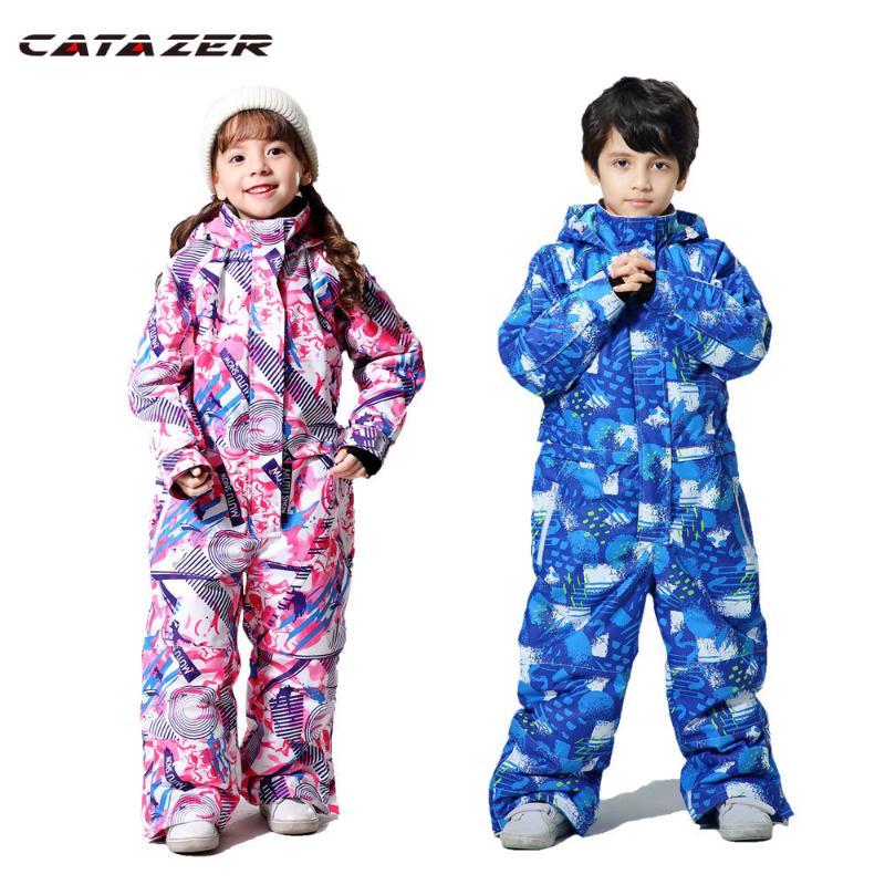 

Catazer New Kids Ski Suit Children Waterproof Girls and Boys Snow Set Pants Winter Skiing and Snowboarding Jacket Child Baby