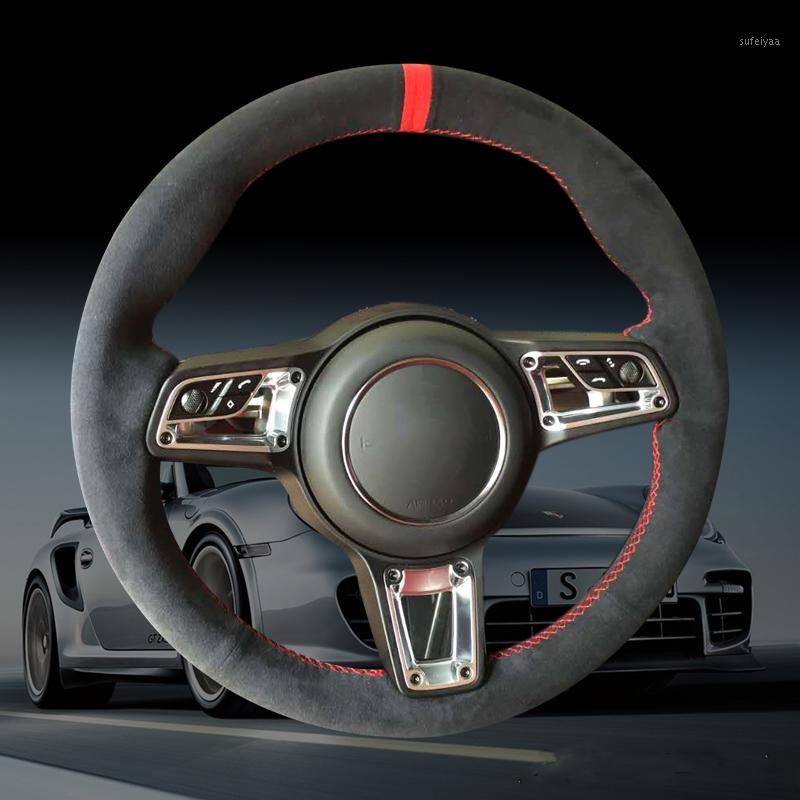 

Black Alcantara Car Steering Wheel Cover for Macan 2020-20201