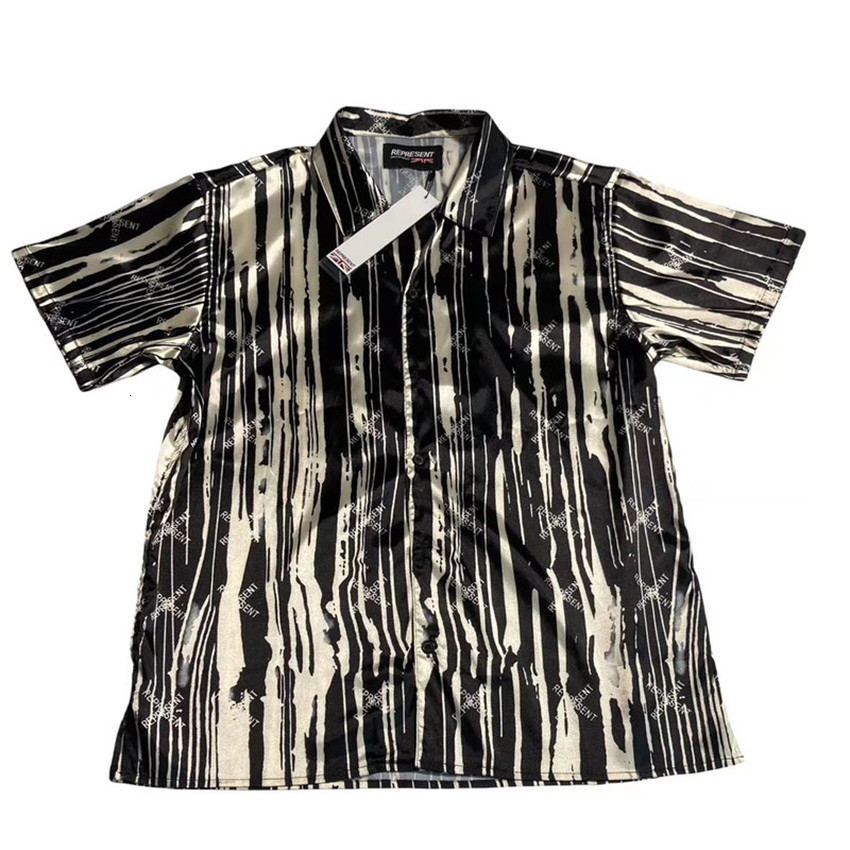 

2021 New Street Wear Women Striped Beach Best Quality Tee Represent Flannel Shirt Mens Ohnn