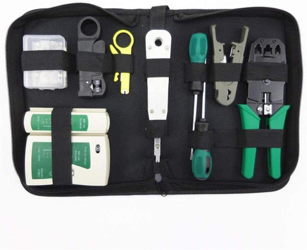 

14Pcs/Kit Network Repair Tool Kit RJ45 RJ11 RJ12 Cat5 Network LAN Cable Tester RJ45 Crimper Crimping Pliers Tools