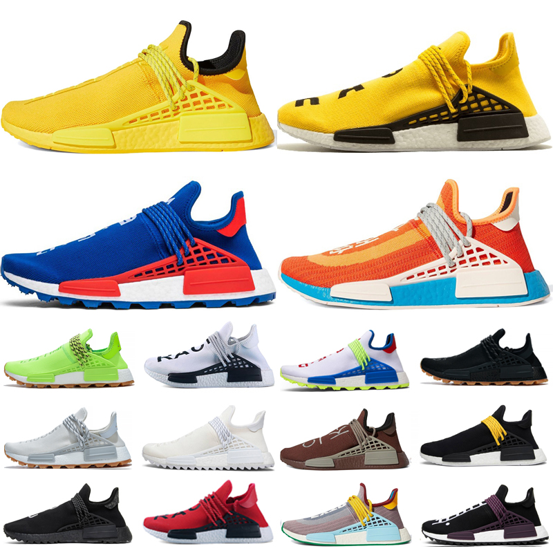 

Human Race Pharrell Williams mens running shoes Yellow Bold Orange Legacy Purple Nerd Black Hu core back men women Sneakers 36-46, Item 1