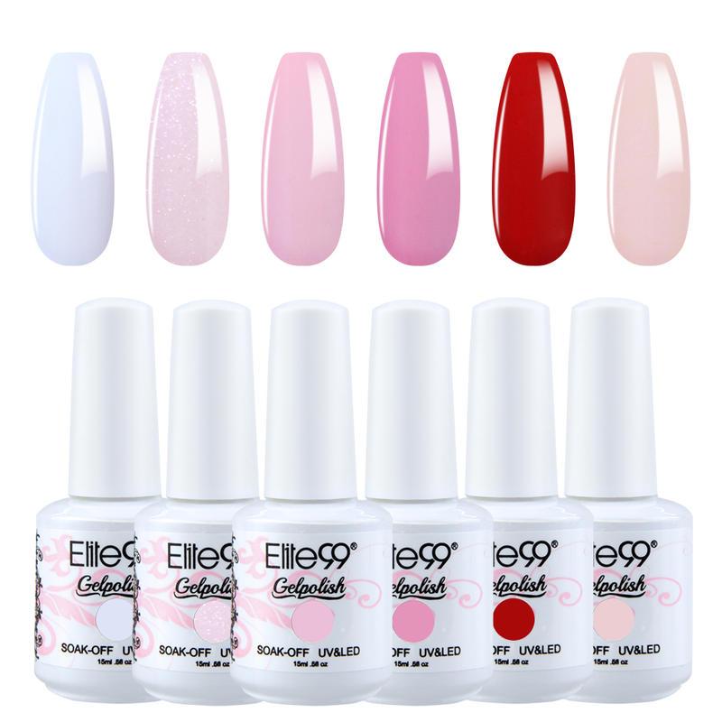 

Elite99 15ml Color Series Gel Nail Polish 6PCS Hybrid Varnishes Semi Permanent UV LED Base Top Coat For Nails Art Manicure Kit