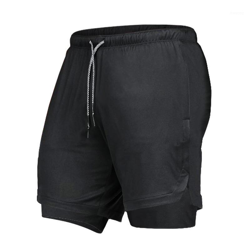 

HG 20 Summer Running Shorts Men 2 in1 Sports Jogging Fitness Shorts Training Quick Dry Mens Gym Men Sport gym Short Pants1, Black