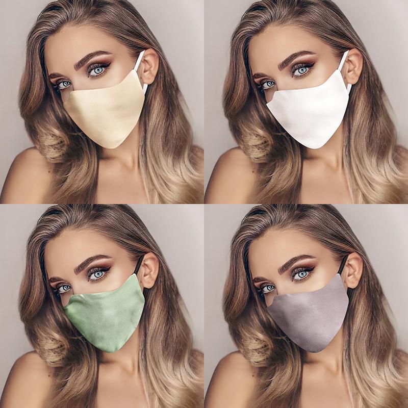 

Silk Face Mask For Women Men Reusable Adjustable Washable Protective Masks XD24135