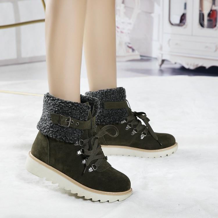 

New Winter warm Women ankle Boots Snow Boots Female Waterproof Warm Med heel short Plush size 32-46-162-251, White