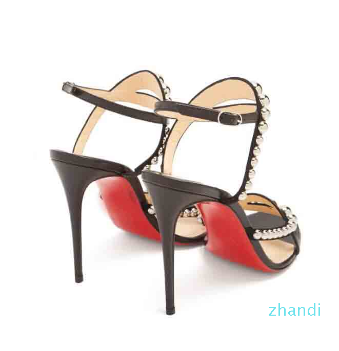 

2022 sandals shoes Bottom High Heels Galeria stud-embellished leather