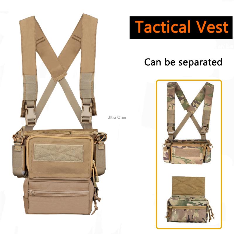 

Tactical Chest Vest Accessorie Hunting Cs MOLLE Duty Vest with Magazine Pouch Bag Paintball Combat Vests, Black