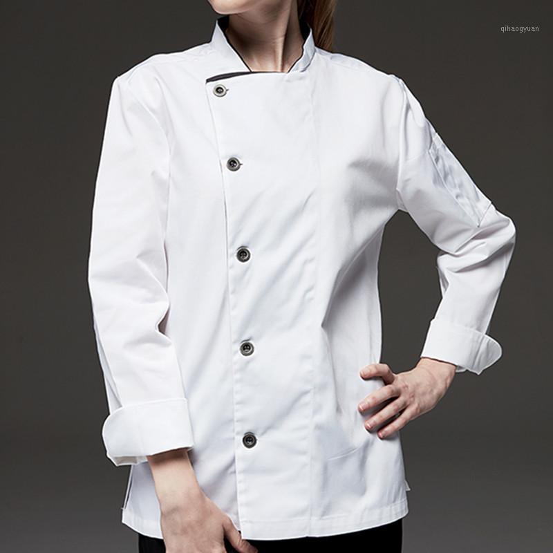 

Black White Long Sleeve Shirt Hotel Restaurant Chef Jacket Culinary Uniform Bistro Bar Cafe Hospitality Catering Work Wear B741