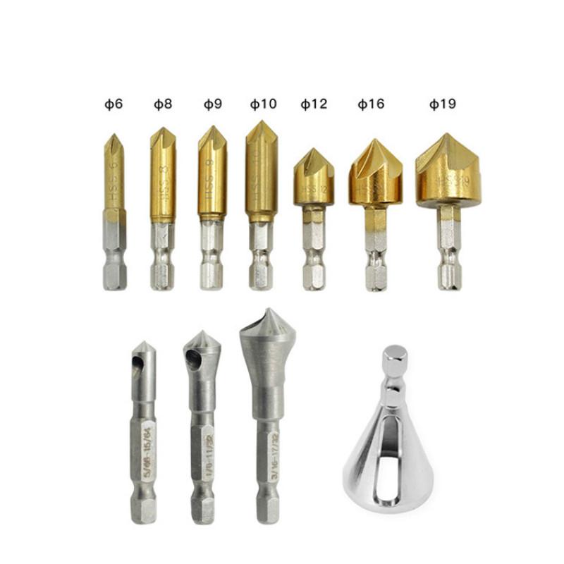 

Chamfering tool set, counter-drilling 90 degree oblique hole chamfering tool, inch deburring external tool