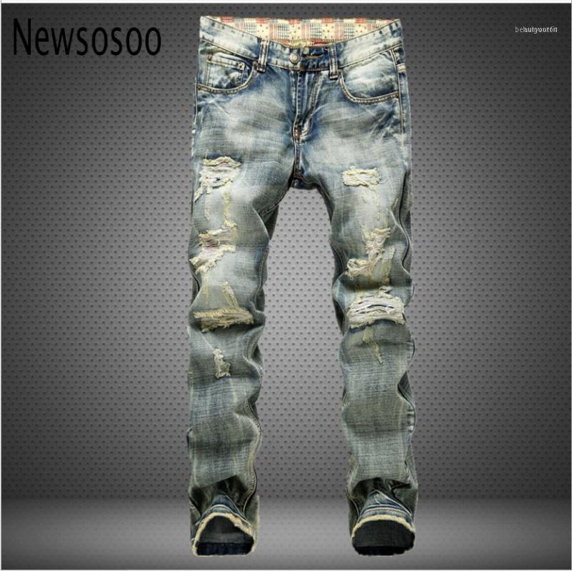 

high quality Fashion Retro Patch mens Hole Jeans High Quality Men Trousers skinny ripped distressed jeans Denim Pants11, As pic