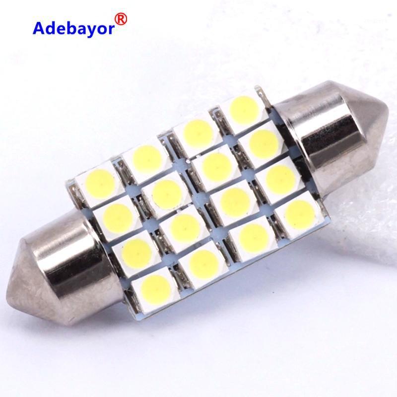 

100x White 36mm DC 12V C5W C10W 1210 3528 16SMD Festoon Dome Car Led Panel Reading Lamp Wedge bulbs Auto Roof Light1, As pic