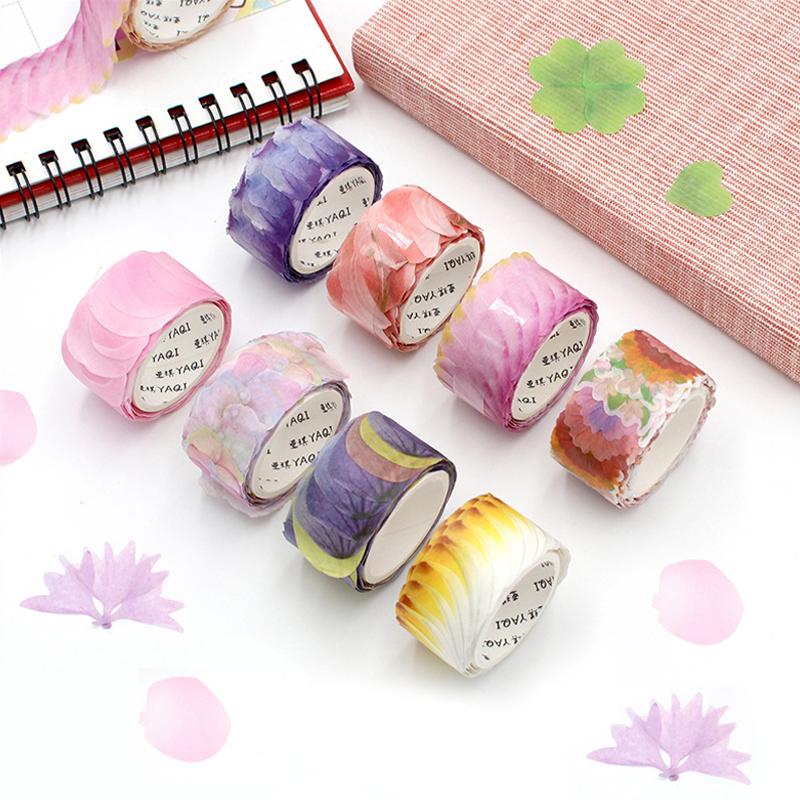 

200PCS/Roll Flower Petals Washi Tape DIY Scrapbooking Diary Paper Stickers Roll Cute Adhesive Paper Tape Stationery Sticker