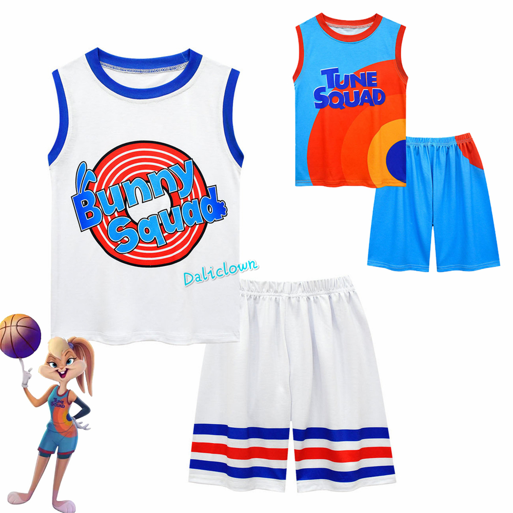 

Anime Costumes Space Jam Jersey Kids Cosplay Costume Tune-Squad 6 James 1 Bugs Tops Shorts T-shirt A New Legacy Basketball Shirt Vest Unifor