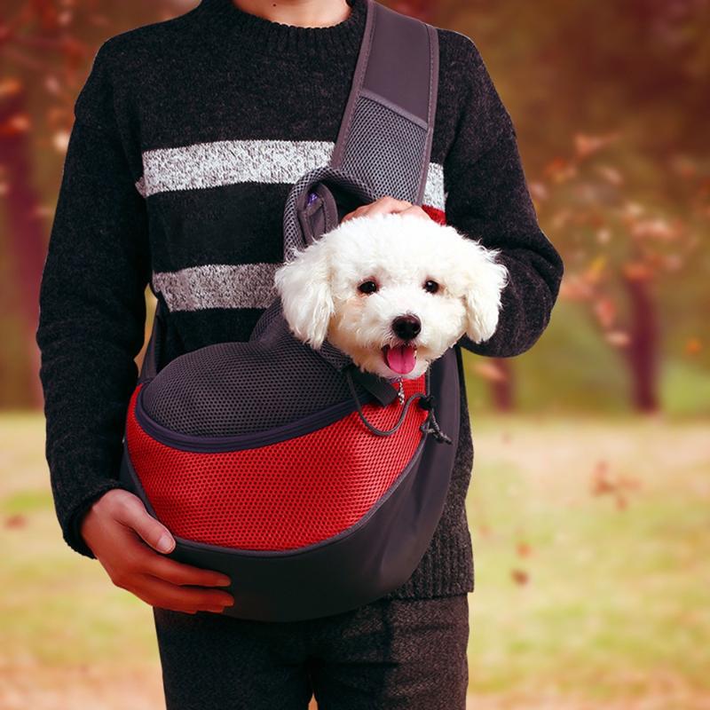 

Travel Portable Slung Shoulder Bag Cat Puppy Pet Dog Carrier Sling Front Mesh Travel Tote Shoulder Bag Multi-purpose Pet Carrier