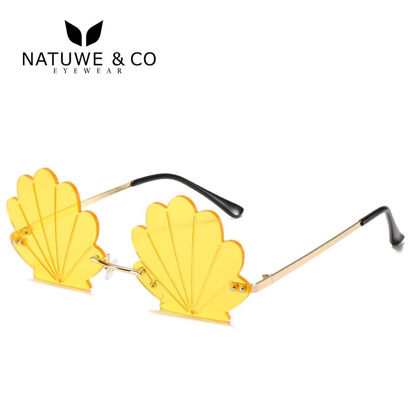 

Sunglasses Est Cloudy Special Design Women Rimless Sea Shells 2021