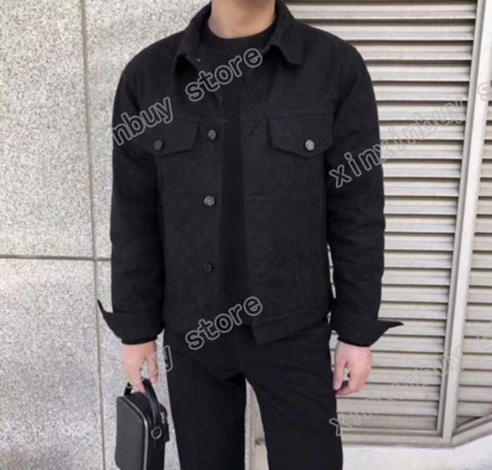 

man designers clothes Jackets paris Jacquard letter Denim coat casual mens winter coats mens jacket black 05, Plastic bag