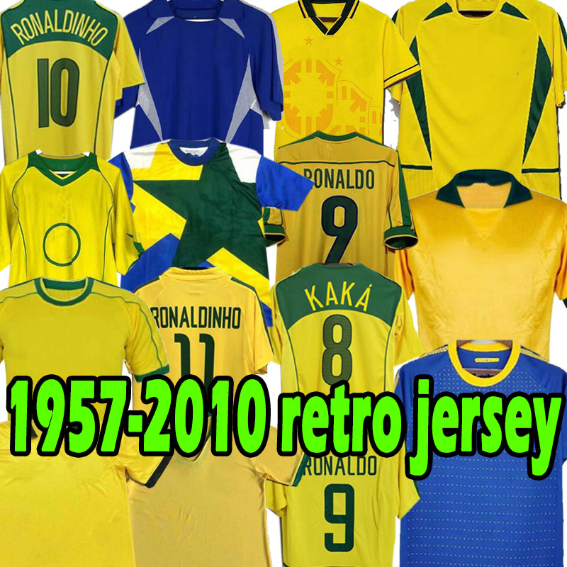

1998 Brasil soccer jerseys retro shirts 2002 Carlos Romario Ronaldinho 2004 camisa de futebol classic 1994 BraziLS 2006 1982 RIVALDO 1988 2000 1957 2010, Black