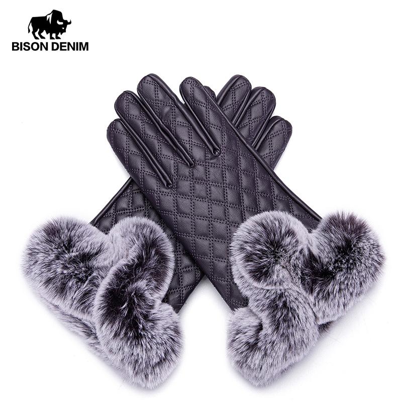 

Five Fingers Gloves BISON DENIM Fashion Women Winter Warm Touch Screen High Quality Windproof Thicken Black Red For S043