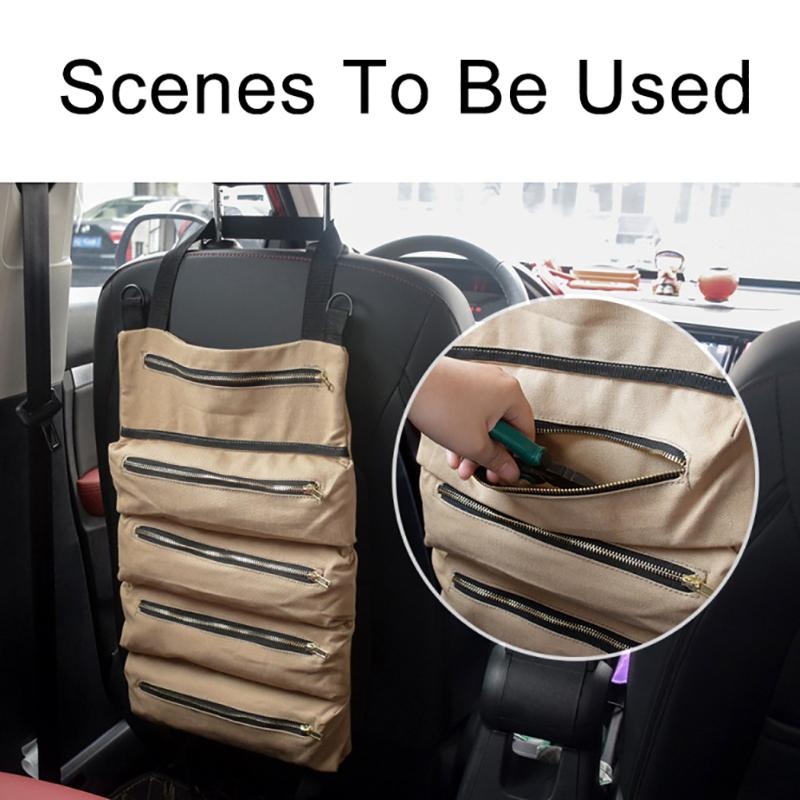 

Large Wrenches Roll Bag Repair Tool Organizer Bucket Tool Roll Up Pouch Handy Small Storage Bag Car Back Seat Organizer