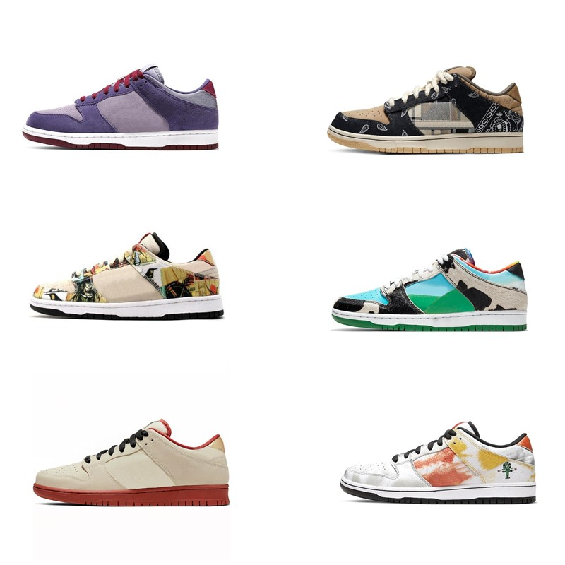 

2020 Low Skateboard SB Pro QS Lemon Wash Plum Dunkey Basketball Men And Women Lace-up Outdoor Sneaker
