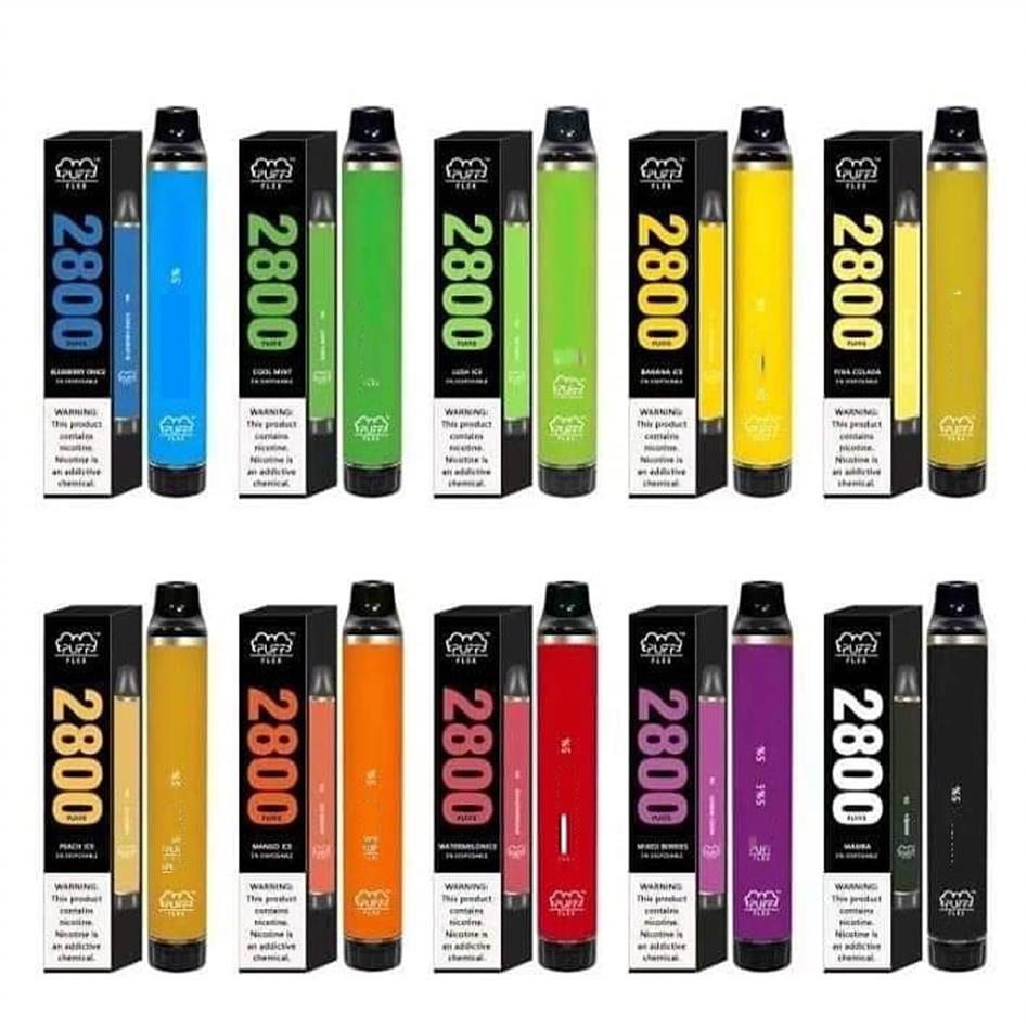 

Puff Flex Disposable Pod E-cigarette Device 2800 Puffs 1500mAh Battery 10ml Prefilled Cartridge Vape Pen VS Bar Plus Bang XXL a31