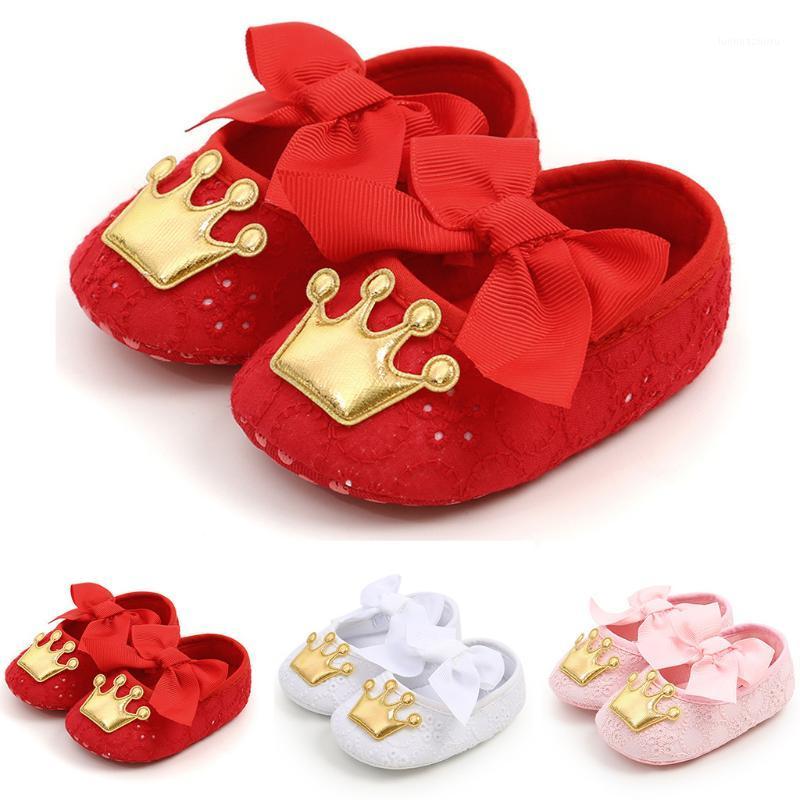 

25# Baby Girl Shoes Newborn Girls Boys Outdoor Shoes First Walkers Booties Buckle Strap Bowknot Booties For Babies1, Red