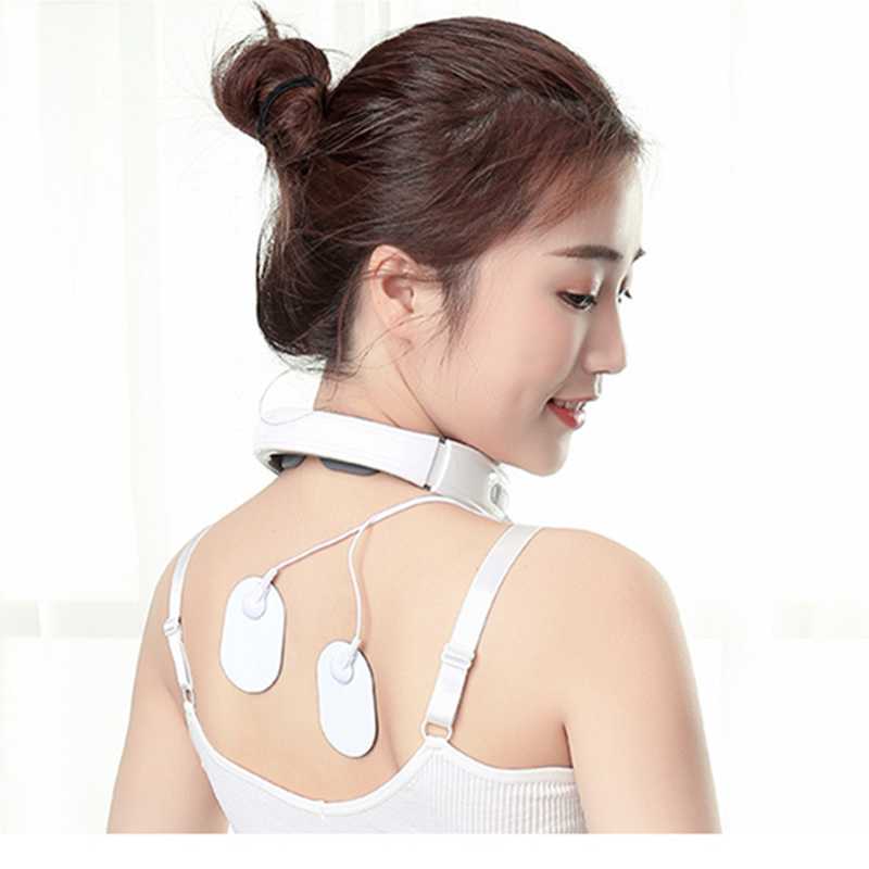 

Bisd Electric Pulse Neck Massager Cervical Traction Collar Therapy Pain Relief Stimulator Guasha Acupuncture Cupping Massage