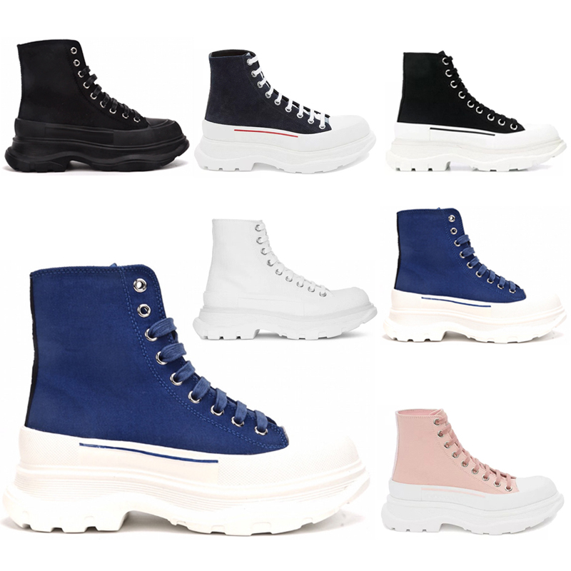

Fashion Tread Slick Casual Shoes canvas sneaker women designer high low triple black royal red pink white womens lace up oversized shoes sneak