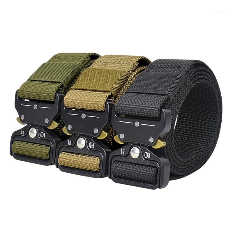 

ActionUnion Tactical Belt Metal Buckle Nylon Adjustable Heavy Duty Waist Belts Combat Training Hunting Outdoor1, Black