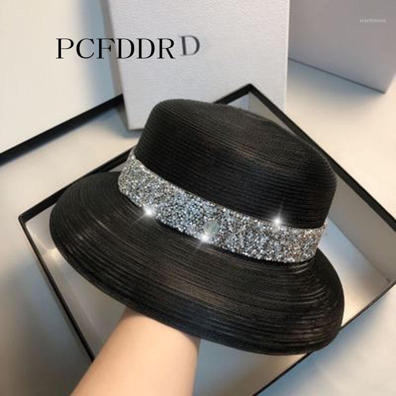 

PCFDDR Korean version of Taiwan PP material mesh small lamp cap anti ultraviolet quality big brand water diamond transparent Org1, Black