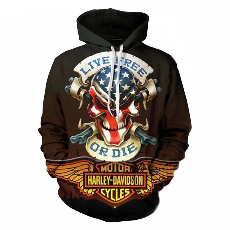 

Harley Motorcycle Engine 3D digital printing hooded sweater for men/, K00035