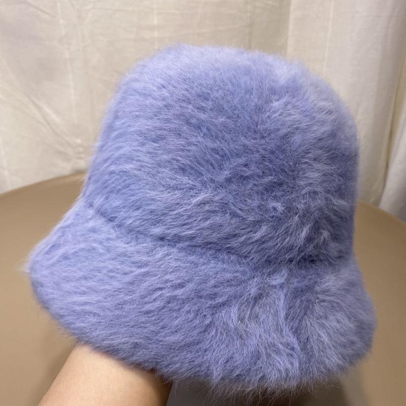 

Beanie/Skull Caps Autumn And Winter Korean Japanese Easy To Wear Fluffy Pure Color Warm Basin Hat Fashion, Black