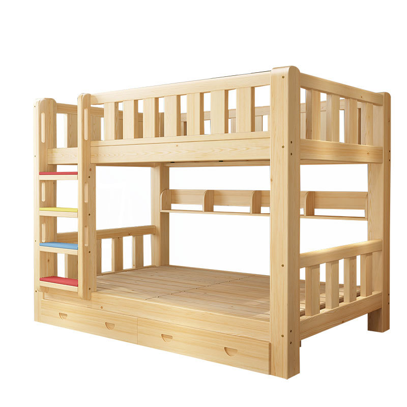 

Log Bare Bed Solid Wood Adult Height-Adjustable Two-Story Small Apartment Home Bunk Dormitory Children's(The logistics price Pls Contact us)