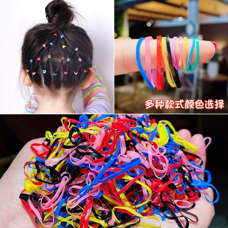 

2000/4000pc/Bag Chromatic Colour Pricking Children Hair Rubber Band Cute Princess Headwear Hair Circle Girl Elastic Hairband, Ordinary small 4000