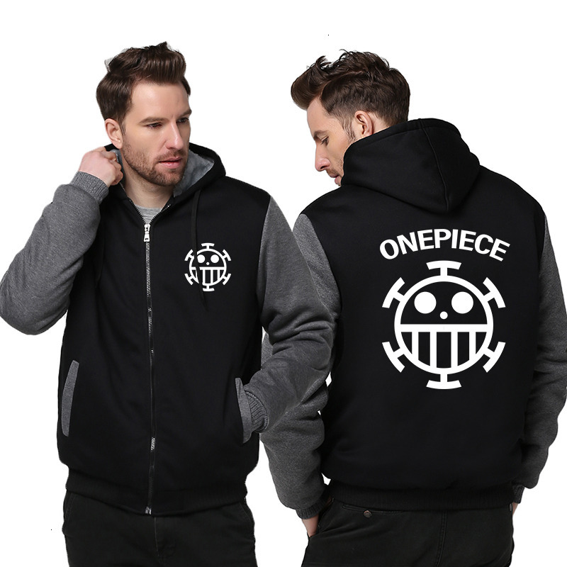 

2021 New Us Size Anime One Piece Luffy Men Hoodies Jacket Thicken Hoodie Coat Clothing Casual 0f8j