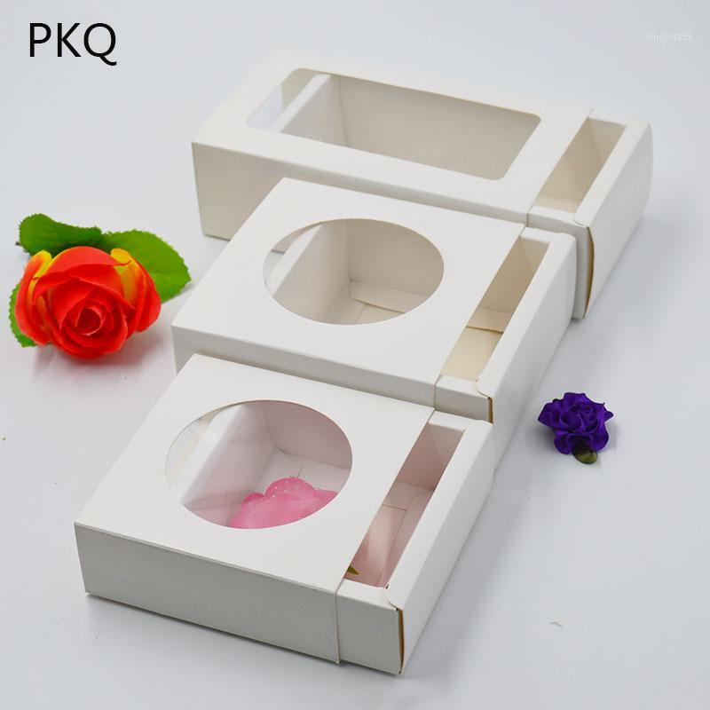 

10Pcs black Paper Small Gift Packaging Box with window Brown Craft Paper Cosmetic Packing Boxes white Perfume Bottle Package Box1