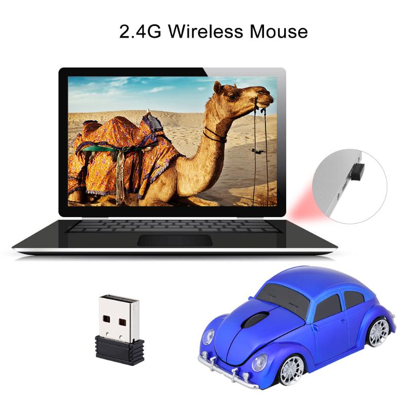 

2.4G Wireless Car Mouse USB Computer Mice Car Shape 1000 DPI with LED Light Receiver for PC Laptop computer