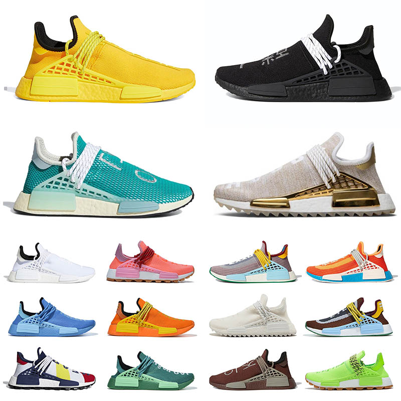 

36-47 Pharrell Williams NMD Human Race Shoes Mens Womens Running Shoe Equality Nerd Black Nobel Ink Human Races Shoes Trainers Sneakers