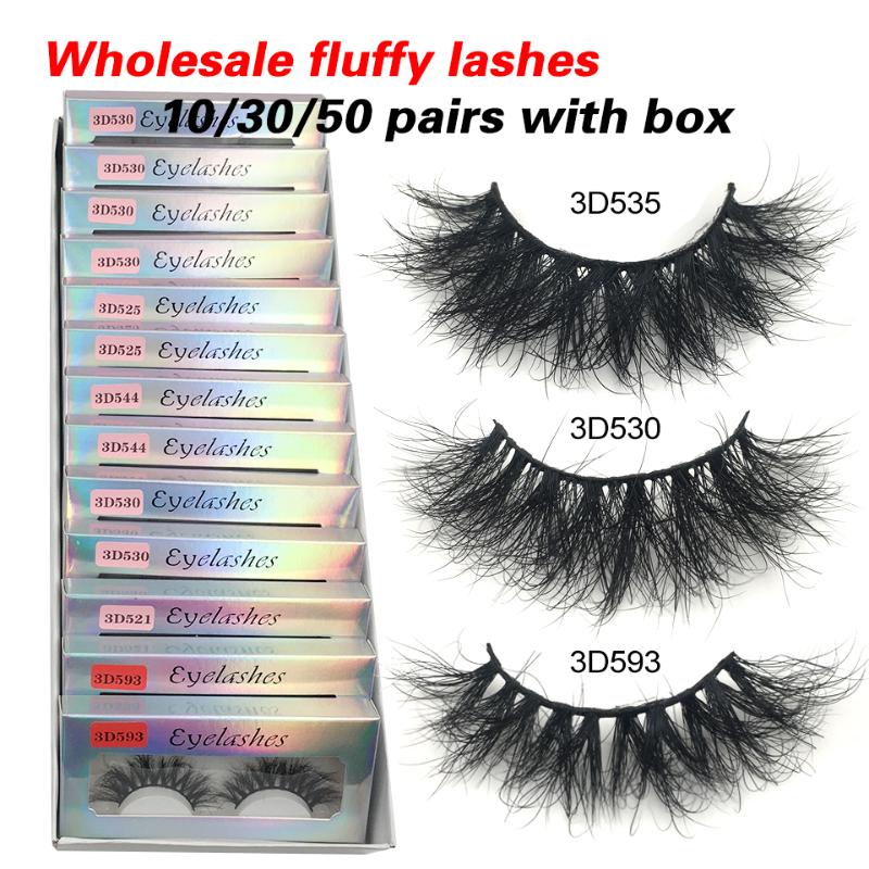 

RED SIREN10/30/50 Fluffy Mink Eyelashes Wholesale Lashes with Box Soft Volume Natural Eyelasehs Makeup 3d Mink Lashes In Bulk