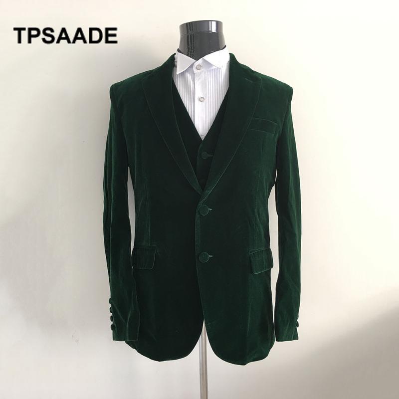 

Notched Lapel Slim Fit Groom Tuxedos Dark Green Men Suits Latest Men Wedding Suits For Prom Tuxedo(Jacket+Pants+Vest, Red