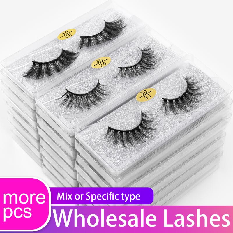 

Wholesale Eyelashes 10/20/30/40/50 pcs 3d Mink Lashes Natural Soft False Eyelash Makeup lashes Extension In Bulk Free Customize