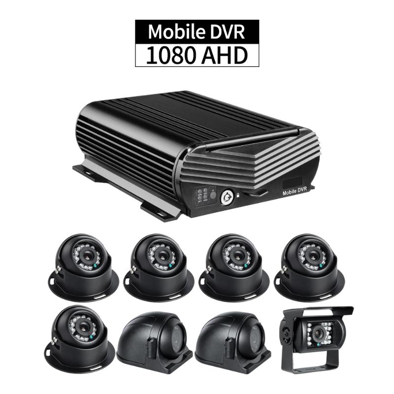 

8CH AHD 1080 Hard Disk Mobile DVR,8Pcs 2.0MP Vehicle Cameras,Playback Delayed Shutdown G-sensor for Semi-truck Bus Surveillance