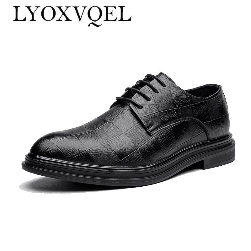 

Man Flat Classic Men Dress Shoes Buisness Flats Glossy Footwear Work Office Designer Men Lace Up Oxford M422, Black